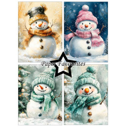 Paper Favourites - Papirpakke A6 - Christmas Snowman - PFA632