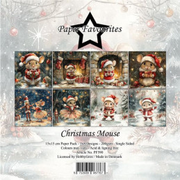 Paper Favourites - Papirpakke 15x15 - Christmas Mouse - PF590