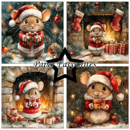Paper Favourites - Papirpakke 15x15 - Christmas Mouse - PF590