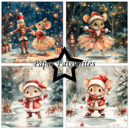 Paper Favourites - Papirpakke 15x15 - Christmas Mouse - PF590