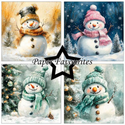 Paper Favourites - Papirpakke 15x15 - Christmas Snowman - PF591