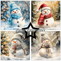 Paper Favourites - Papirpakke 15x15 - Christmas Snowman - PF591