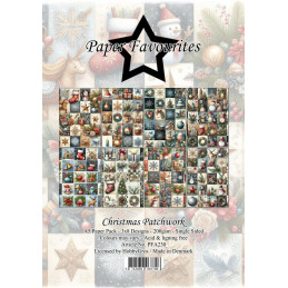 Paper Favourites - Papirpakke A5 - Christmas Patchwork - PFA230