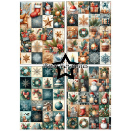 Paper Favourites - Papirpakke A5 - Christmas Patchwork - PFA230