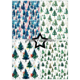 Paper Favourites - Papirpakke A5 - Christmas Trees - PFA231