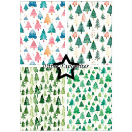 Paper Favourites - Papirpakke A5 - Christmas Trees - PFA231