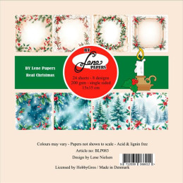 By Lene - Papirpakke 15x15 - Real Christmas - BLP083