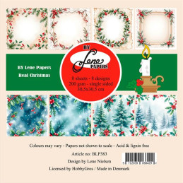 By Lene - Papirpakke 30x30 - Real Christmas - BLP383