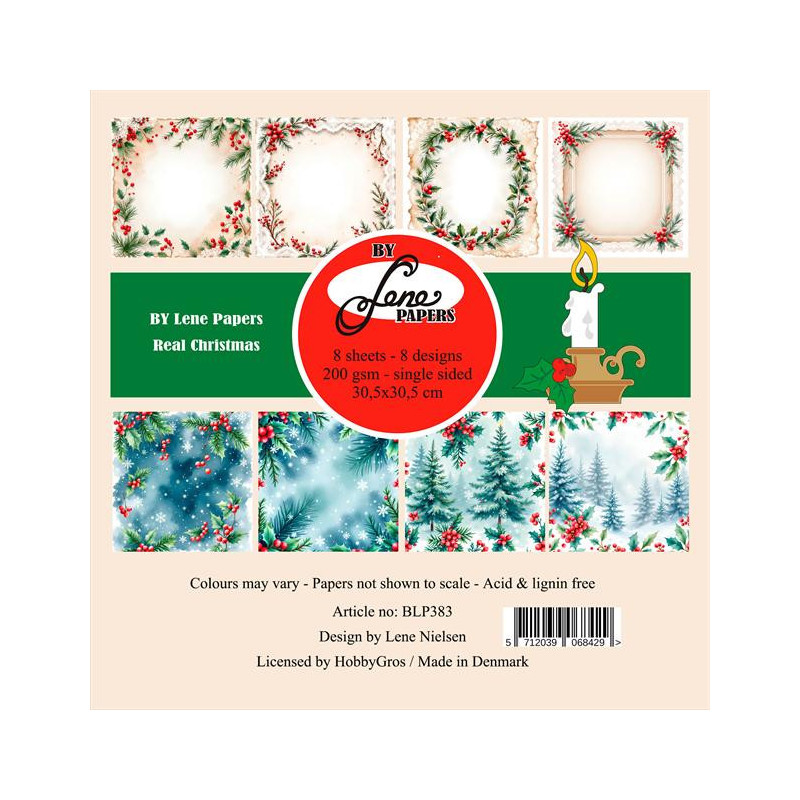 By Lene - Papirpakke 30x30 - Real Christmas - BLP383