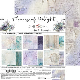 Craft O'Clock - Papirpakke 20x20 - Flowers Of Delight - Mix - CC-C85-FOD-09