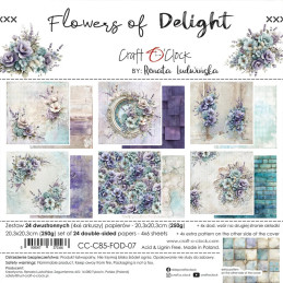 Craft O'Clock - Papirpakke 20x20 - Flowers Of Delight - Mix - CC-C85-FOD-09