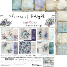 Craft O'Clock - Papirpakke 20x20 - Flowers Of Delight - Mix - CC-C85-FOD-09