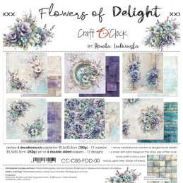 Craft O'Clock - Papirpakke 30x30 - Flowers Of Delight - CC-C85-FOD-00