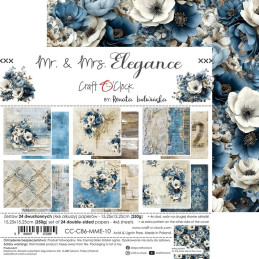 Craft O'Clock - Papirpakke 15x15 - Mr. & Mrs. Elegance - CC-C86-MME-10