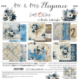 Craft O'Clock - Papirpakke 30x30 - Mr. & Mrs. Elegance - CC-C86-MME-00