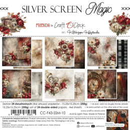 Craft O'Clock - Papirpakke 15x15 - Silver Screen Magic - CC-F43-SSM-10