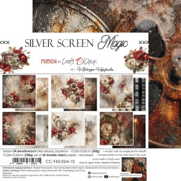 Craft O'Clock - Papirpakke 15x15 - Silver Screen Magic - CC-F43-SSM-10