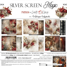 Craft O'Clock - Papirpakke 20x20 - Silver Screen Magic - Mix - CC-F43-SSM-09