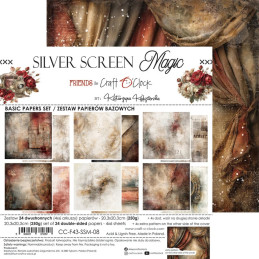 Craft O'Clock - Papirpakke 20x20 - Silver Screen Magic - Mix - CC-F43-SSM-09