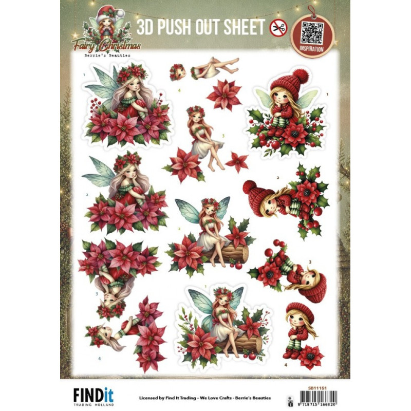Pushout - Berries Beauties - Fairy Christmas - Poinsettia - SB11151