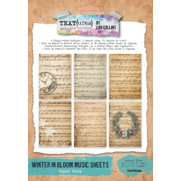 TEXT(ures) - Paper Pad 5x7 - Winter In Bloom - Music Sheets - TEXPP0006
