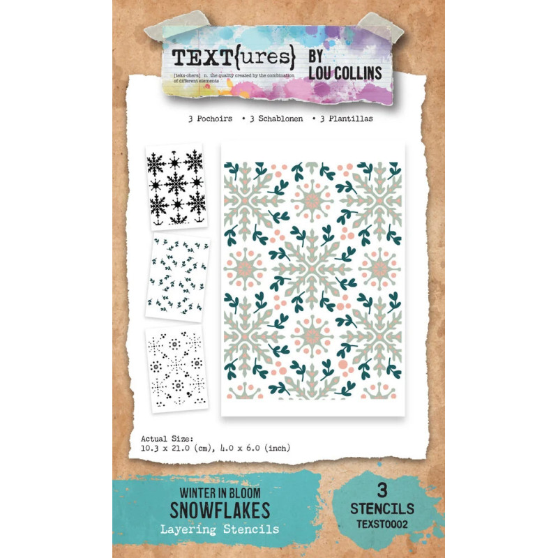 TEXT(ures) - Layering Stencil Set - Winter In Bloom - Snowflakes - TEXST0002