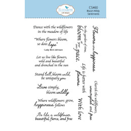 Elizabeth Craft Designs - Stamps - Paper Flowers - Bloom Wildy Sentiments