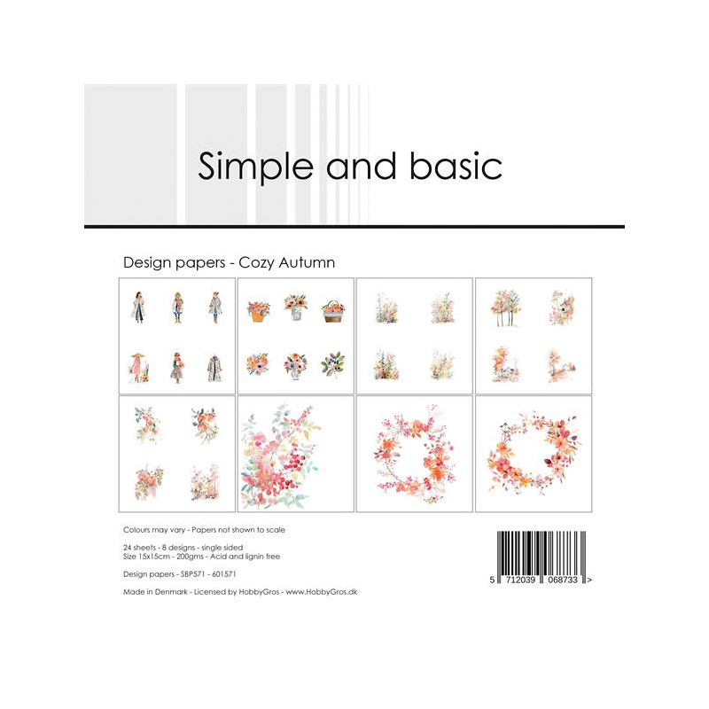 Simple And Basic - Papirpakke 15x15 - Cozy Autumn - SBP571