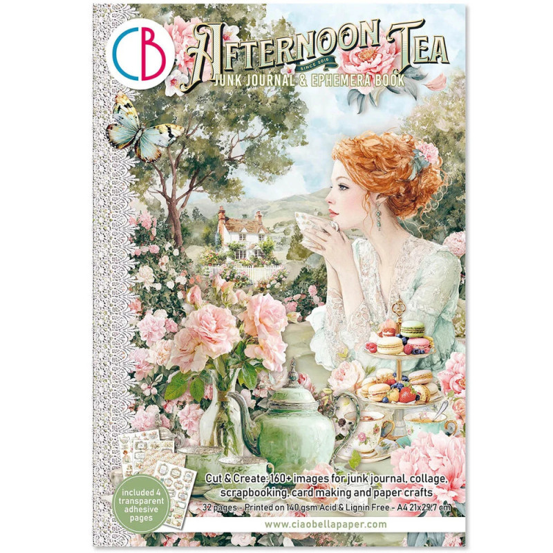 Ciao Bella - Junk Journal Ephemera Book A4 - Afternoon Tea