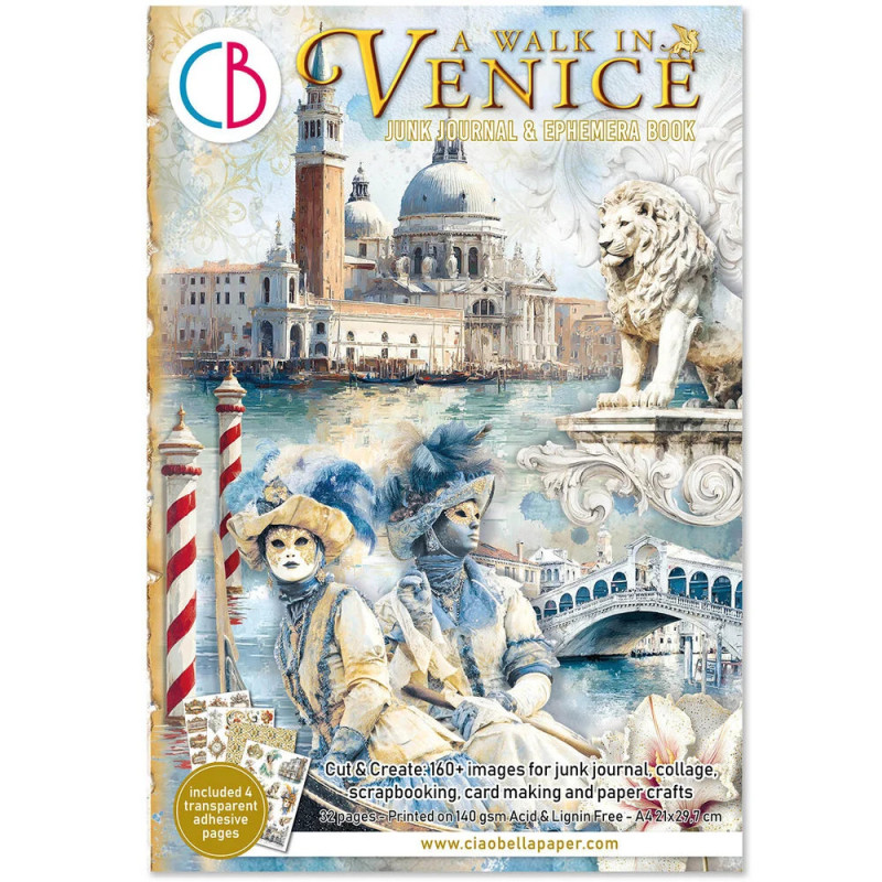 Ciao Bella - Junk Journal Ephemera Book A4 - A Walk In Venice