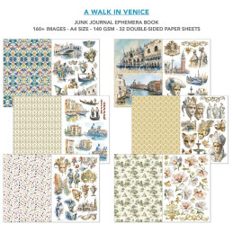 Ciao Bella - Junk Journal Ephemera Book A4 - A Walk In Venice