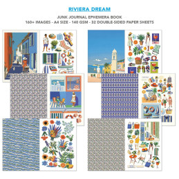 Ciao Bella - Junk Journal Ephemera Book A4 - Riviera Dream