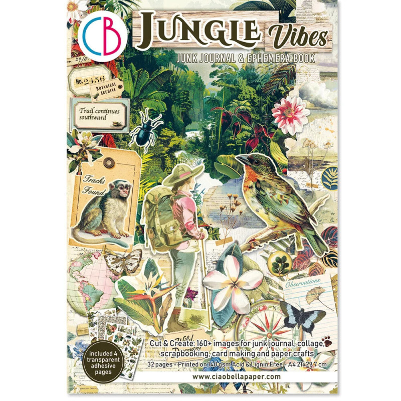 Ciao Bella - Junk Journal Ephemera Book A4 - Jungle Vibes