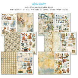 Ciao Bella - Junk Journal Ephemera Book A4 - Asia Diary