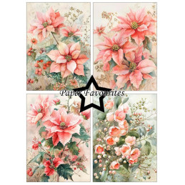 Paper Favourites - Papirpakke A6 - Christmas Flowers - PFA633
