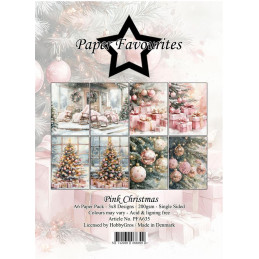 Paper Favourites - Papirpakke A6 - Pink Christmas - PFA635