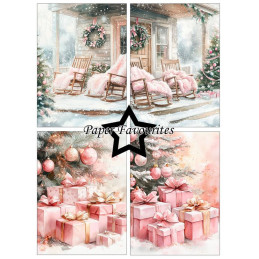 Paper Favourites - Papirpakke A6 - Pink Christmas - PFA635