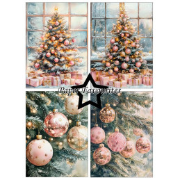 Paper Favourites - Papirpakke A6 - Pink Christmas - PFA635