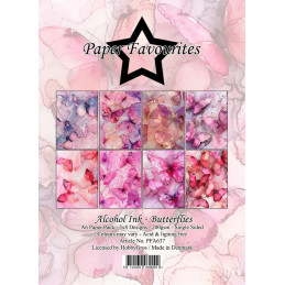 Paper Favourites - Papirpakke A6 - Alcohol Ink Butterflies - PFA637