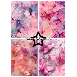 Paper Favourites - Papirpakke A6 - Alcohol Ink Butterflies - PFA637
