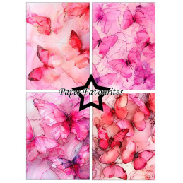 Paper Favourites - Papirpakke A6 - Alcohol Ink Butterflies - PFA637