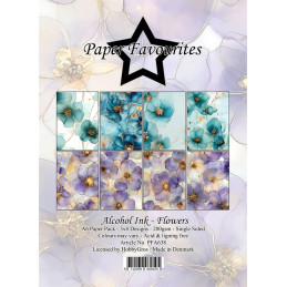 Paper Favourites - Papirpakke A6 - Alcohol Ink Flowers - PFA638