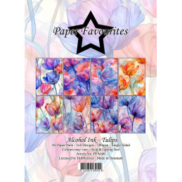 Paper Favourites - Papirpakke A6 - Alcohol Ink Tulips - PFA640