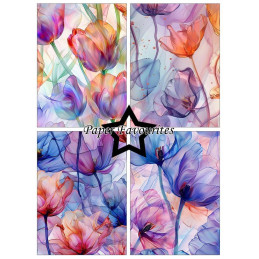 Paper Favourites - Papirpakke A6 - Alcohol Ink Tulips - PFA640