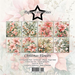 Paper Favourites - Papirpakke 15x15 - Christmas Flowers - PF592