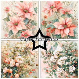 Paper Favourites - Papirpakke 15x15 - Christmas Flowers - PF592