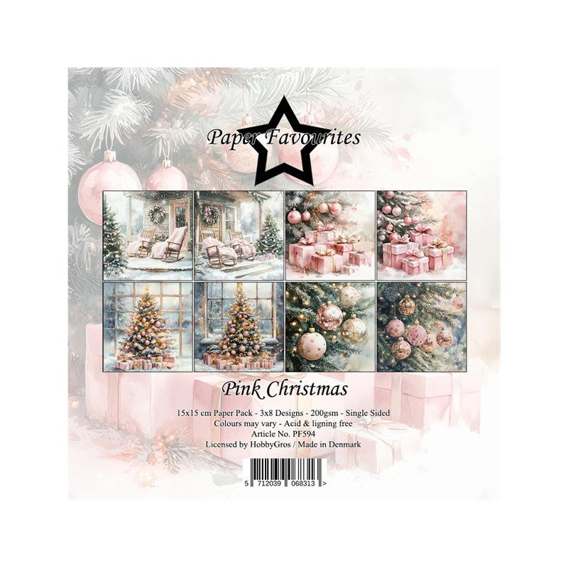 Paper Favourites - Papirpakke 15x15 - Pink Christmas - PF594