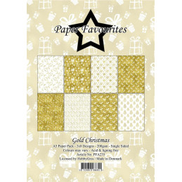 Paper Favourites - Papirpakke A5 - Gold Christmas - PFA235