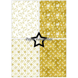 Paper Favourites - Papirpakke A5 - Gold Christmas - PFA235
