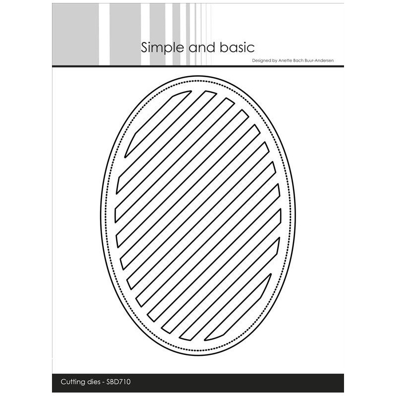 Simple And Basic - A6 Oval Diagonal Striped Panel With Piercing - SBD710